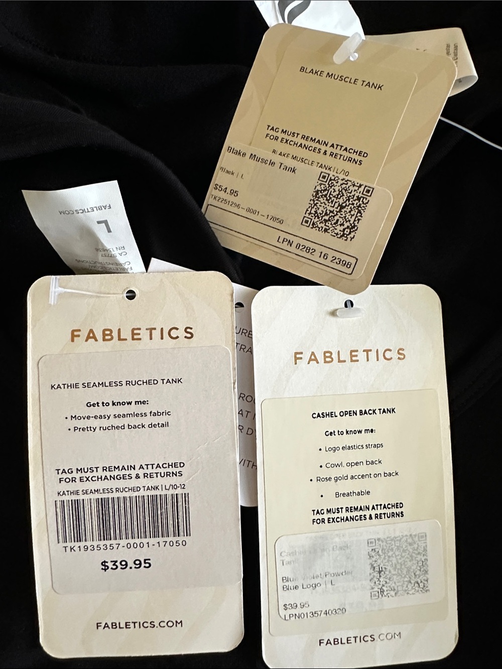 Fabletics Black Seamless Tank with Tags